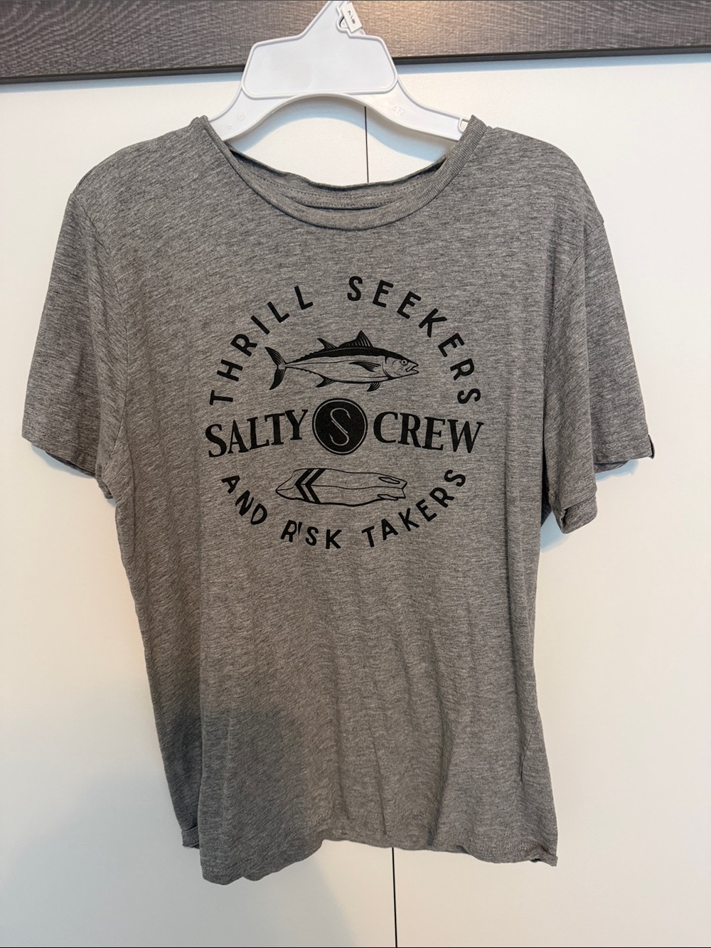 Salty Crew Grey Short Sleeve Graphic Tee - Black Print